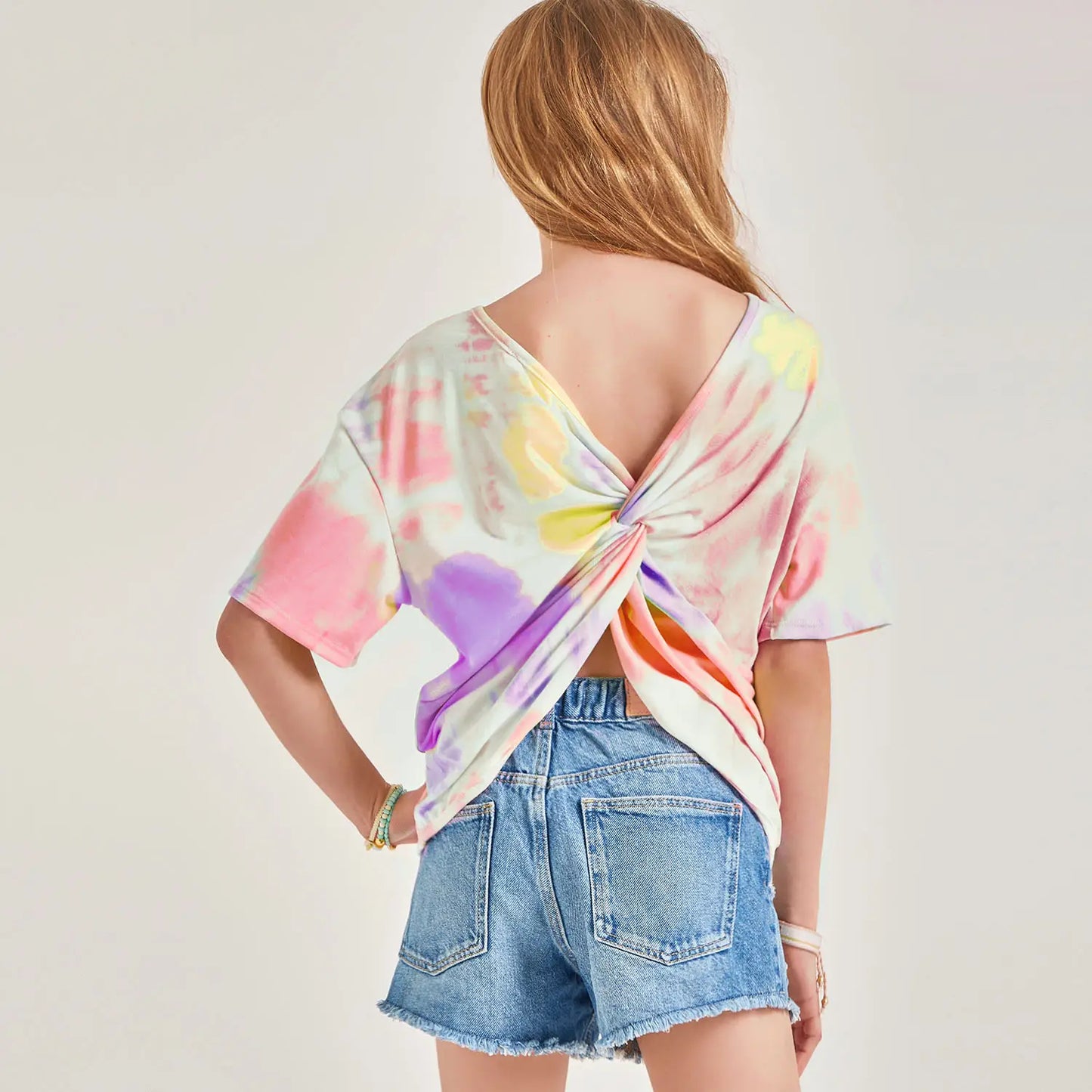 Open Back Tie Dye Knit Top