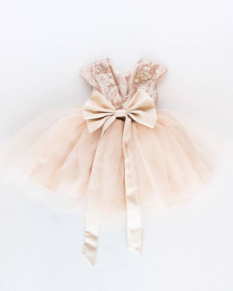 Mabel Sequin & Tulle Party Dress - Champagne